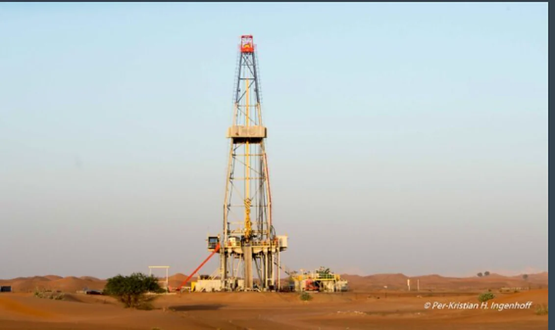 Oil drilling rig in the desert