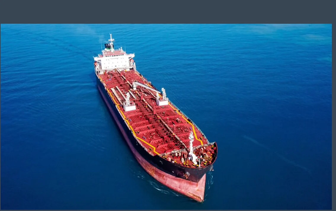 Oil tanker at sea